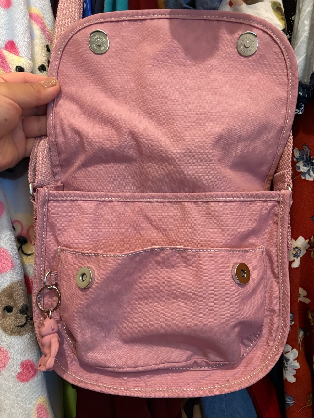 Kipling | Small Finlay Crossbody Bag | Pink - Picture 10 of 16